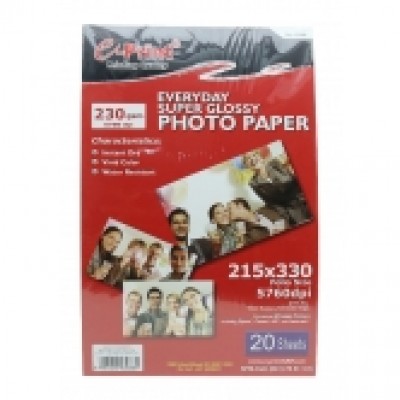 E-PRINT Super Glossy Folio / F4 230 gsm 20 lembar